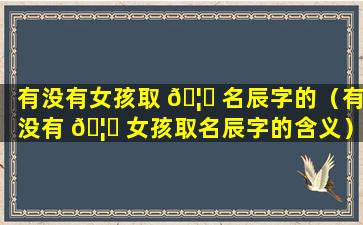 有没有女孩取 🦋 名辰字的（有没有 🦁 女孩取名辰字的含义）